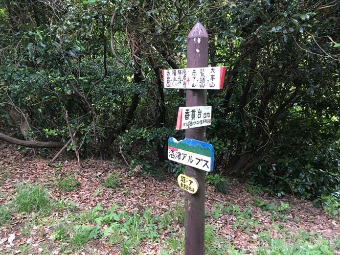 沼津アルプス　香貫山方面の標識