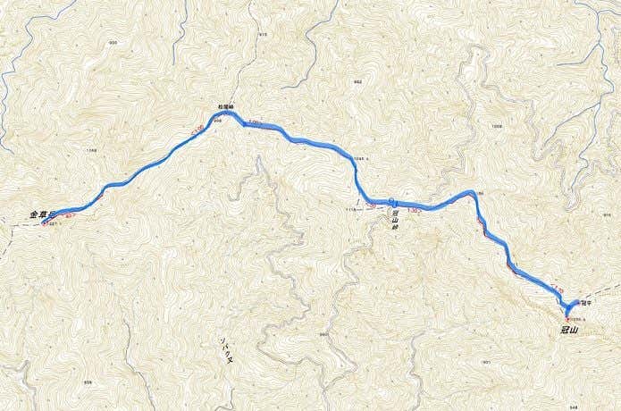 冠山、金草岳登山コース