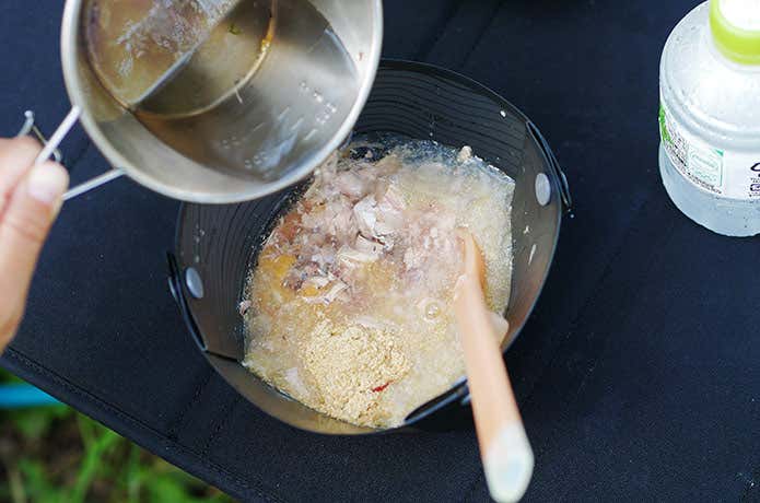 サバ缶で作る冷や汁作り方①