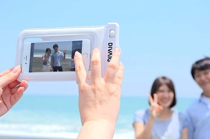防水スマホケースで撮影