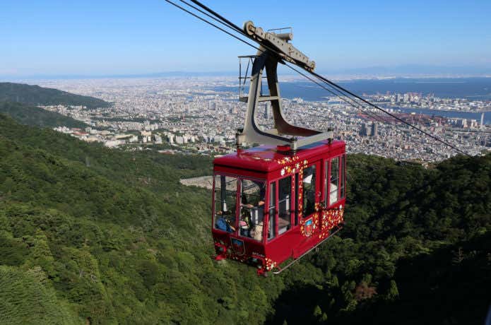ロープウェイで西日本登山