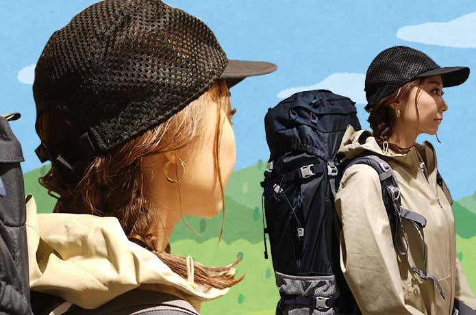 三つ編みを使った登山ヘアアレンジ