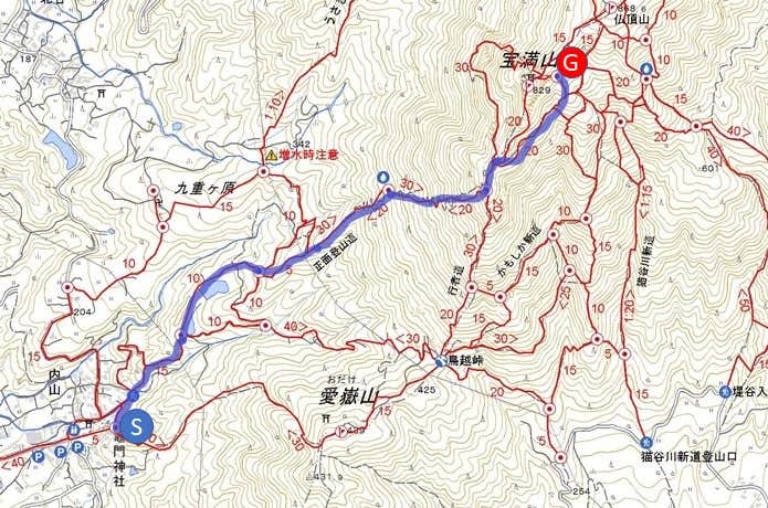 宝満山　マップ　1日目