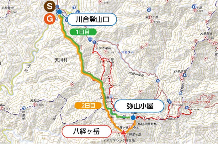八経ヶ岳往復プラン
