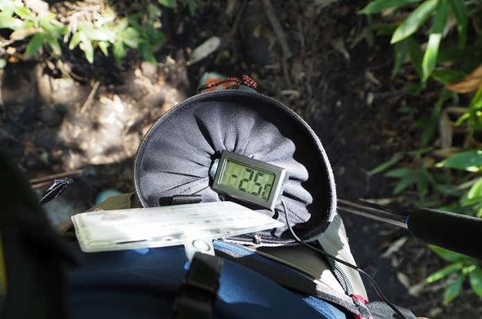 バッグの気温が上がっていく