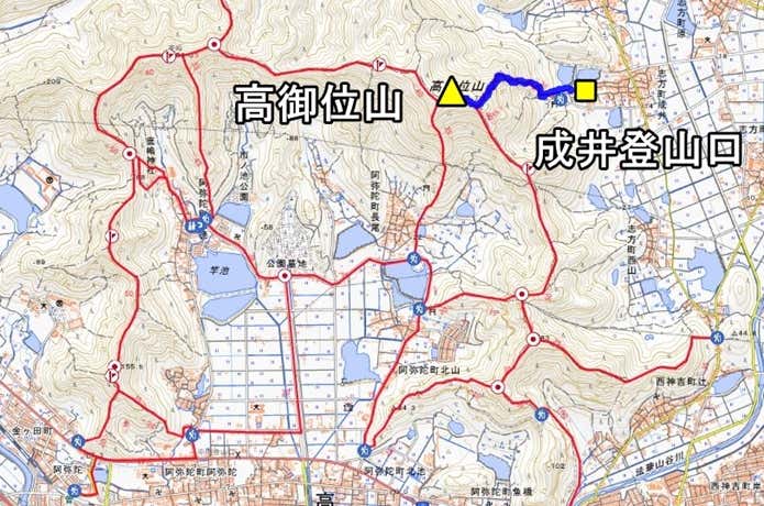 成井登山口コースマップ