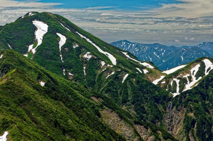 残雪の中ノ岳