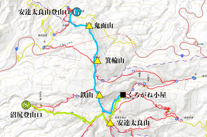 コースマップ　安達太良山