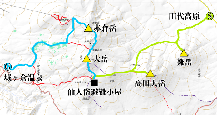 コースマップ　北八甲田連峰