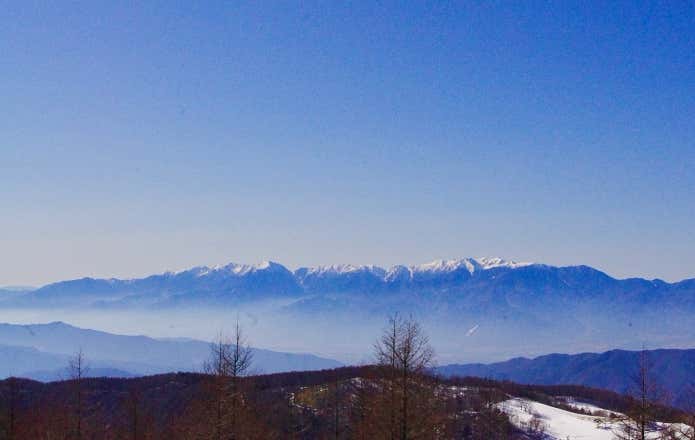 入笠山頂からの雪の中央アルプス