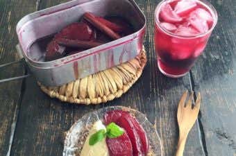 メスティンのリンゴの赤ワイン煮