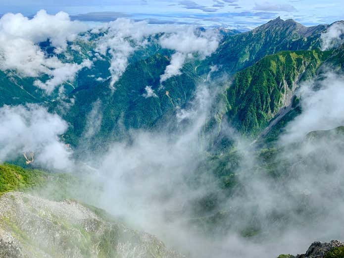 山頂 槍・穂高連峰の絶景