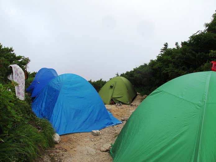 餓鬼岳のテント場