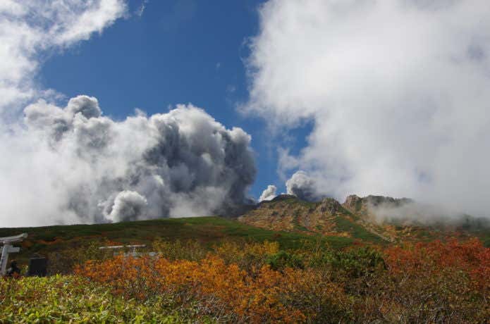 噴火直後の御嶽山