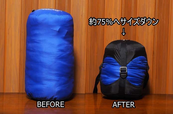 コンプレッションバッグ　サイズダウン