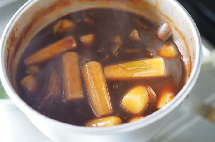 煮込んだああとの様子