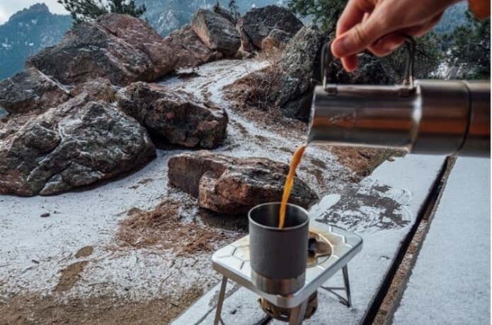 nCamp本格コーヒーシェアセット　コーヒーをいれる