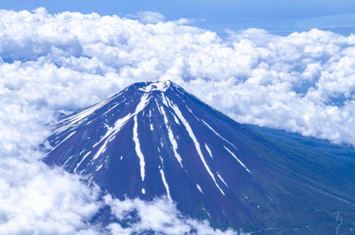 空から見た富士山