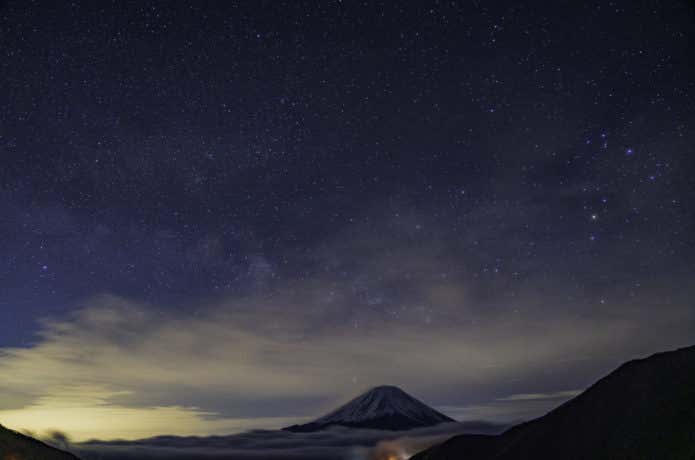 星空と富士山