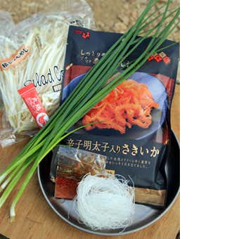明太さきいかのもやし炒め　材料