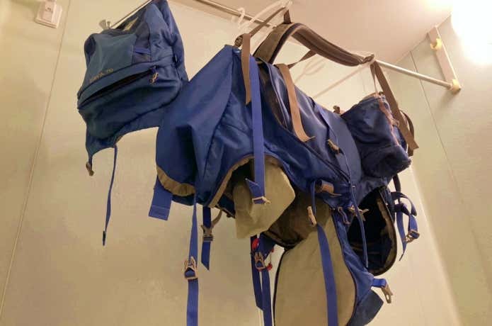 リュックの干し方　大きいタイプ