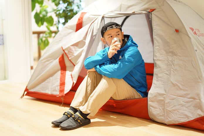 高撥水ストレッチトラベルシェルパンツ　テント