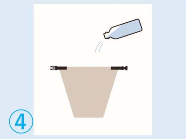 使い方④：ショーツ1枚につき水 1Lを入れてすすぎを する。