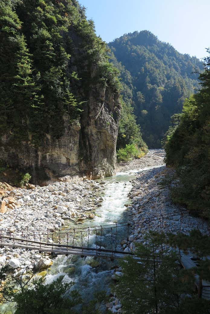 水俣川　古びた吊り橋