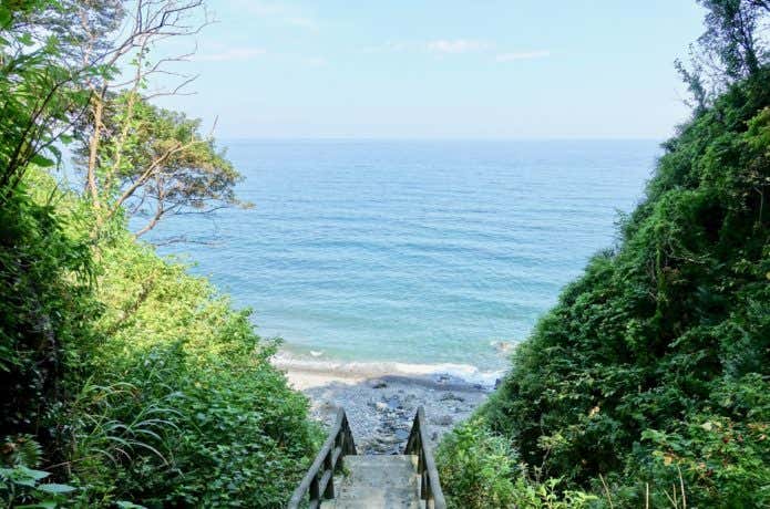 栂海新道起点の海岸