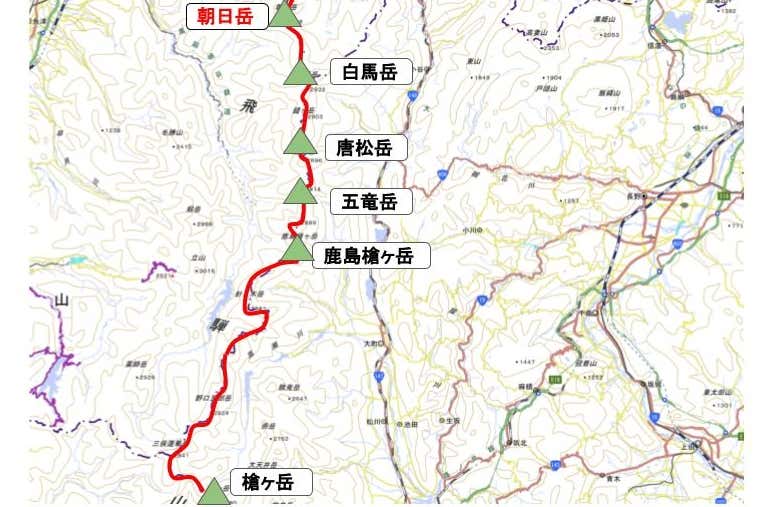 朝日岳　マップ