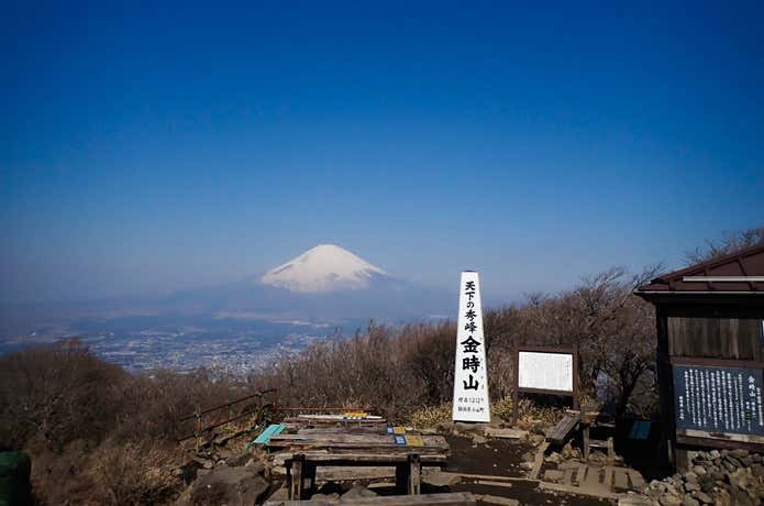 金時山から富士山を眺める