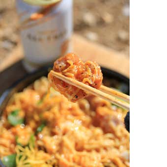 親子サンラータン　ハシで食べる