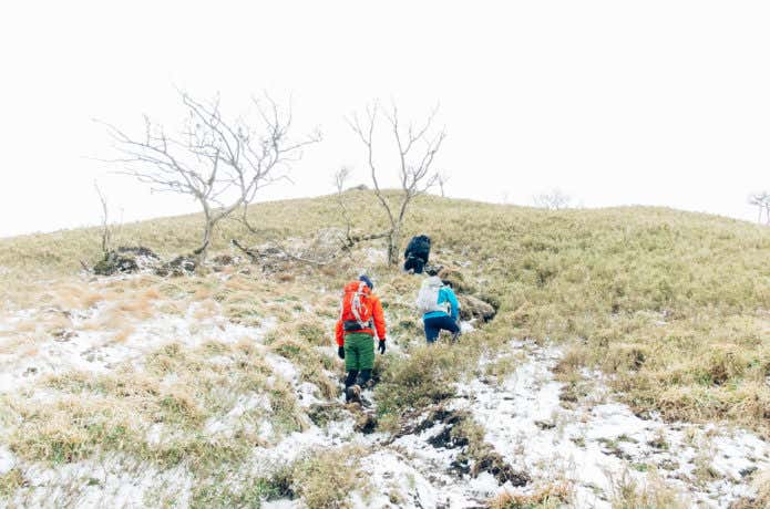 雪山ハイキング