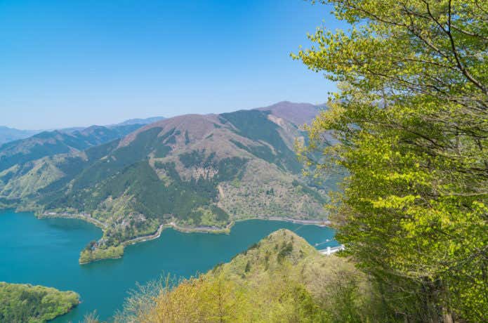 奥多摩湖を望む