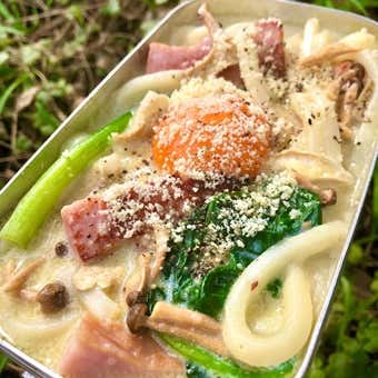 豆乳カルボナーラ風うどん　完成