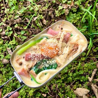 豆乳カルボナーラ風うどん