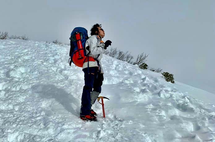 雪山と筆者