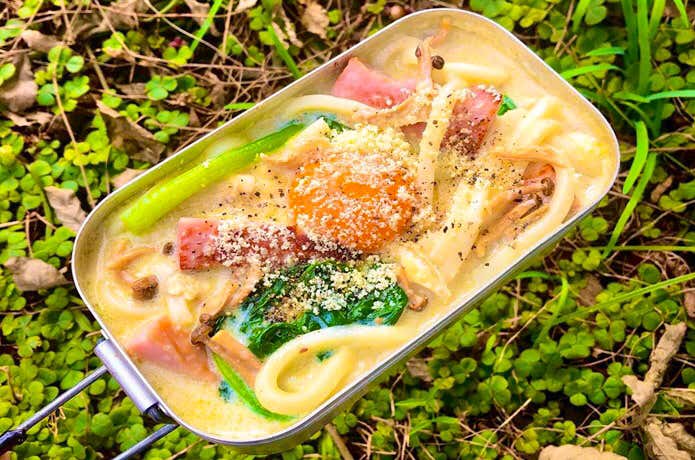 豆乳カルボナーラ風うどん