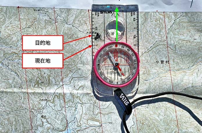 コンパスで目的地確認