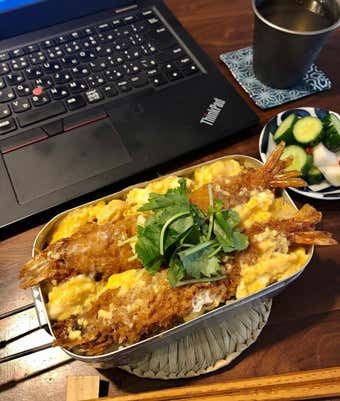 卵とじ海老天丼