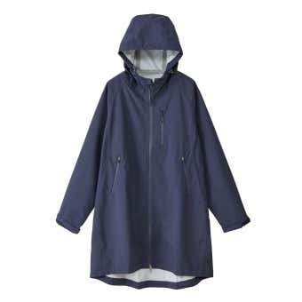 レディース高撥水フーデッドロングレイン