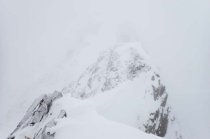 雪山　視界不良