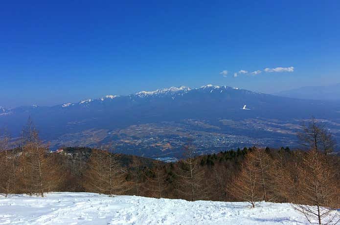 2月下旬の入笠山山頂からの眺め