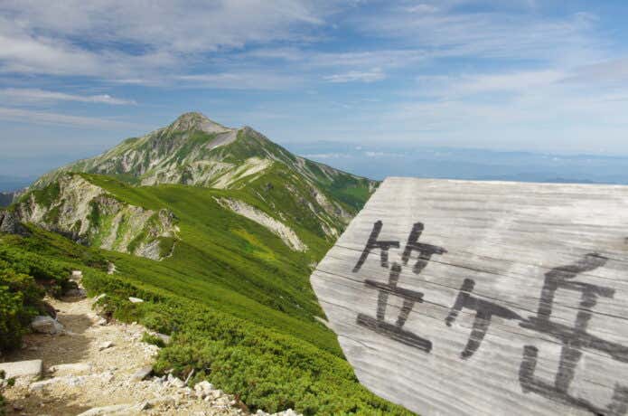 笠ヶ岳と登山道