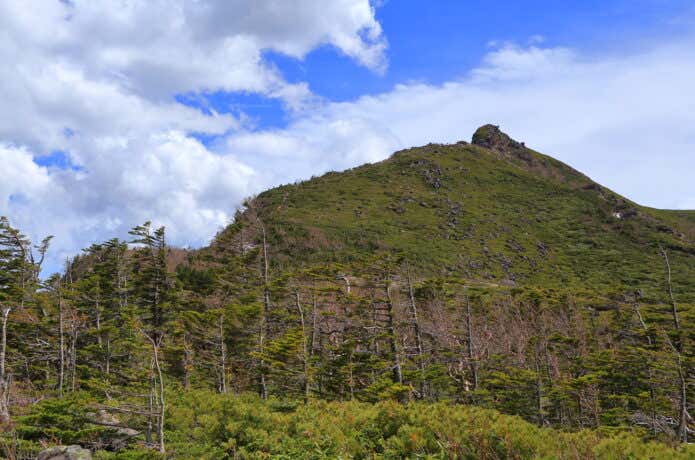 中山峠付近から見る天狗岳方面