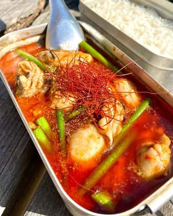 完成した麻婆牡蠣
