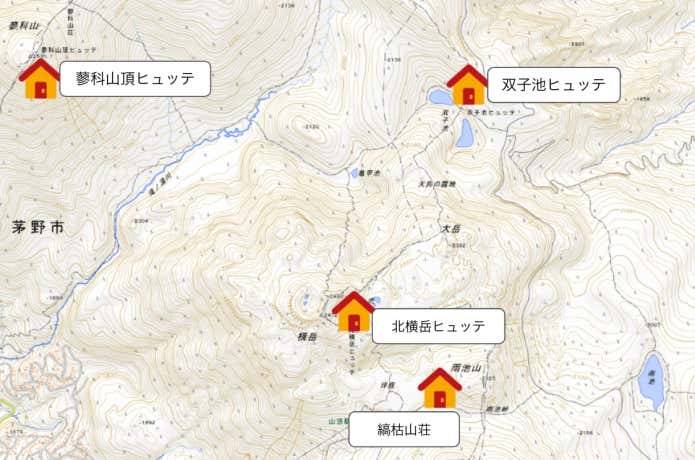 北八ヶ岳　マップ