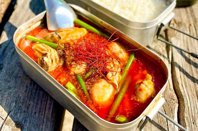 メスティンで麻婆牡蠣