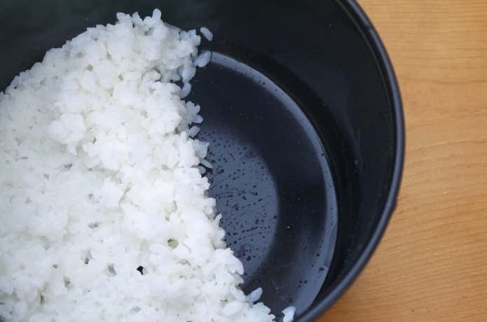 セラミック2ポットセット　炊いた後の内部