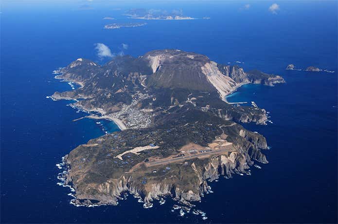 空から見る神津島